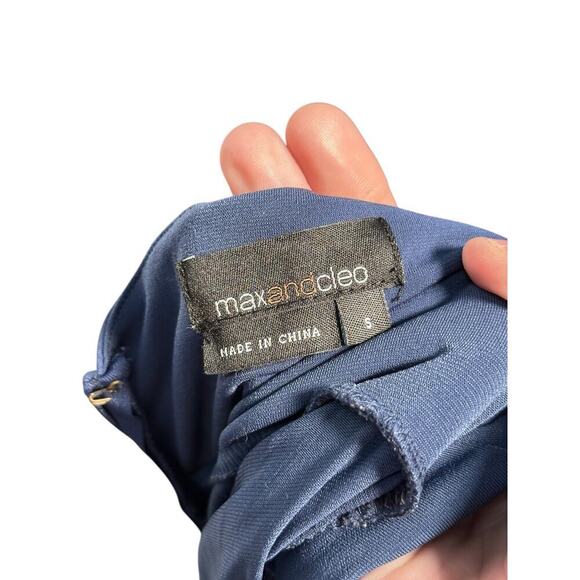 Max and Cleo Women's Navy Blue Halter Neck Low Cut Backless Dress Size Small - Picture 8 of 9